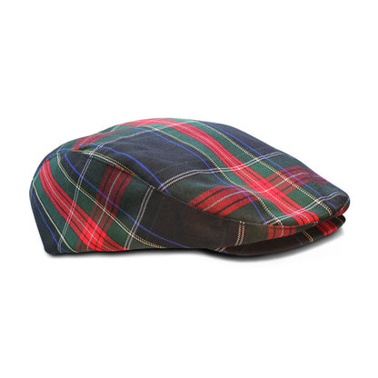 'Par 5' Mens Plaid Golf Flat Cap In 4 Colors