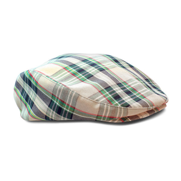 'Par 5' Mens Plaid Golf Flat Cap In 4 Colors