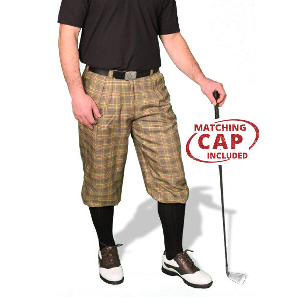 'Par 5' Men's Wool Golf Plus Fours Knickers & Cap in Kelowna - Classic Style and Comfort