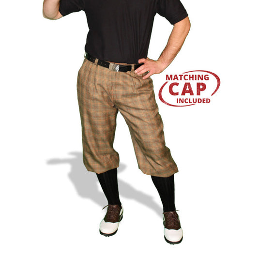 'Par 5' Men's Wool Golf Plus Fours Knickers & Cap in Scottsdale - Classic Style and Comfort