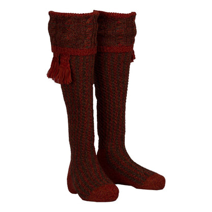 Men’s Merino Wool Knee High Revier Shooting Socks with Garter Ties