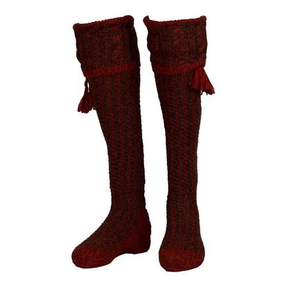 Men’s Merino Wool Knee High Revier Shooting Socks with Garter Ties
