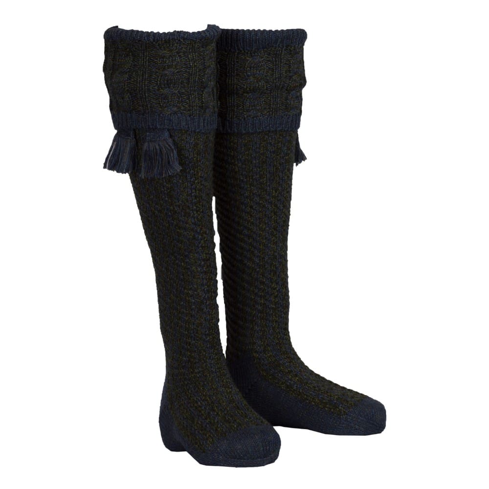 Men’s Merino Wool Knee High Revier Shooting Socks with Garter Ties