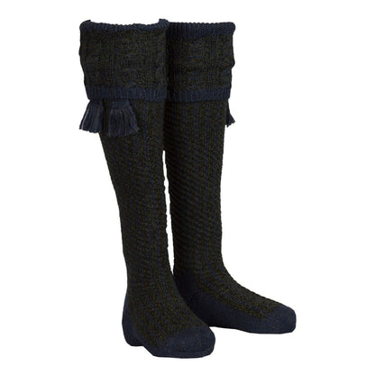 Men’s Merino Wool Knee High Revier Shooting Socks with Garter Ties