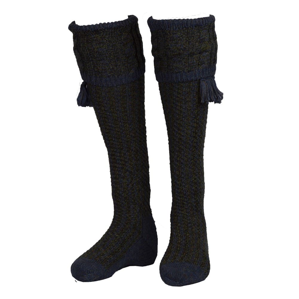 Men’s Merino Wool Knee High Revier Shooting Socks with Garter Ties