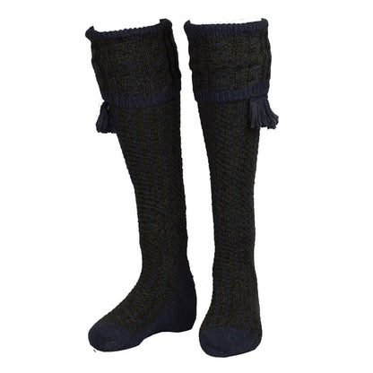 Men’s Merino Wool Knee High Revier Shooting Socks with Garter Ties
