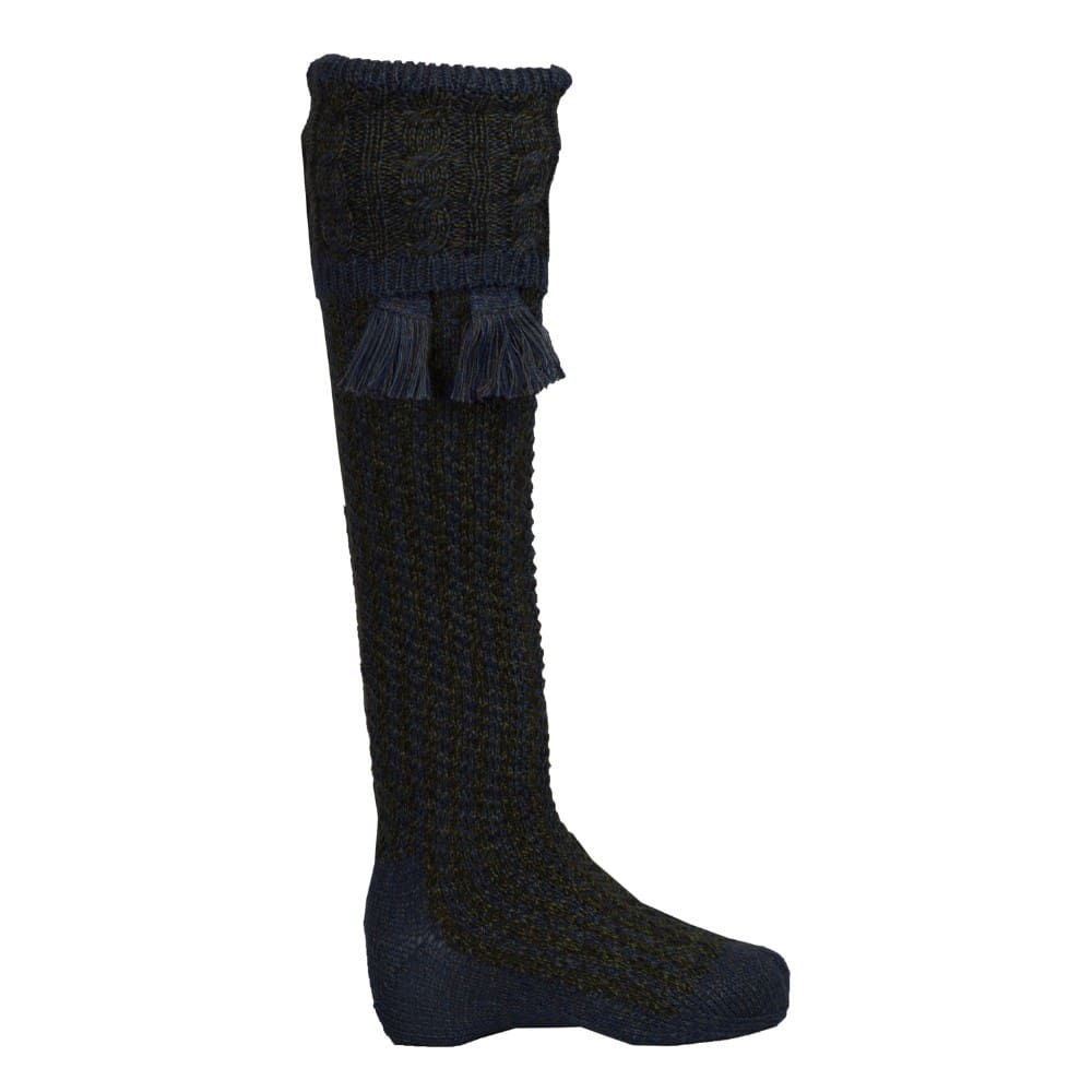 Men’s Merino Wool Knee High Revier Shooting Socks with Garter Ties