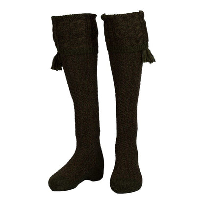 Men’s Merino Wool Knee High Revier Shooting Socks with Garter Ties