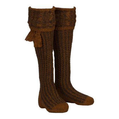 Men’s Merino Wool Knee High Revier Shooting Socks with Garter Ties