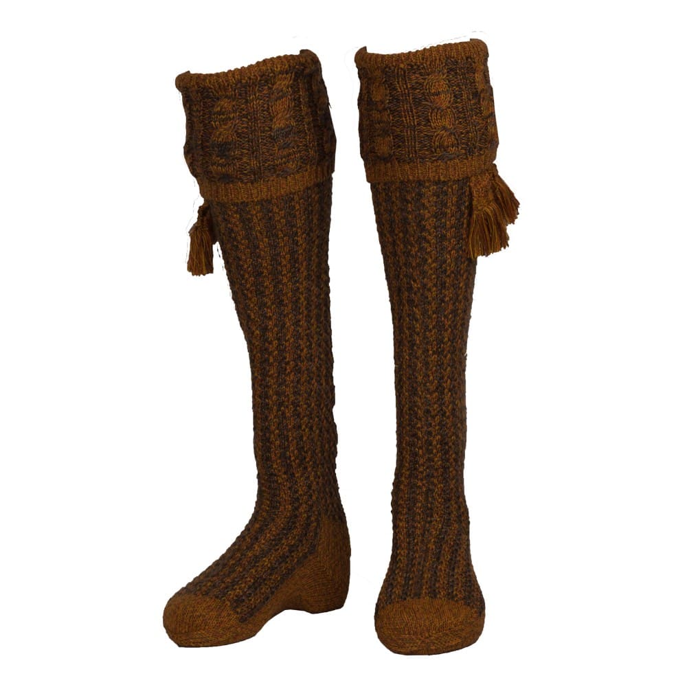Men’s Merino Wool Knee High Revier Shooting Socks with Garter Ties