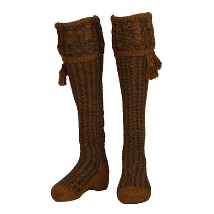 Men’s Merino Wool Knee High Revier Shooting Socks with Garter Ties