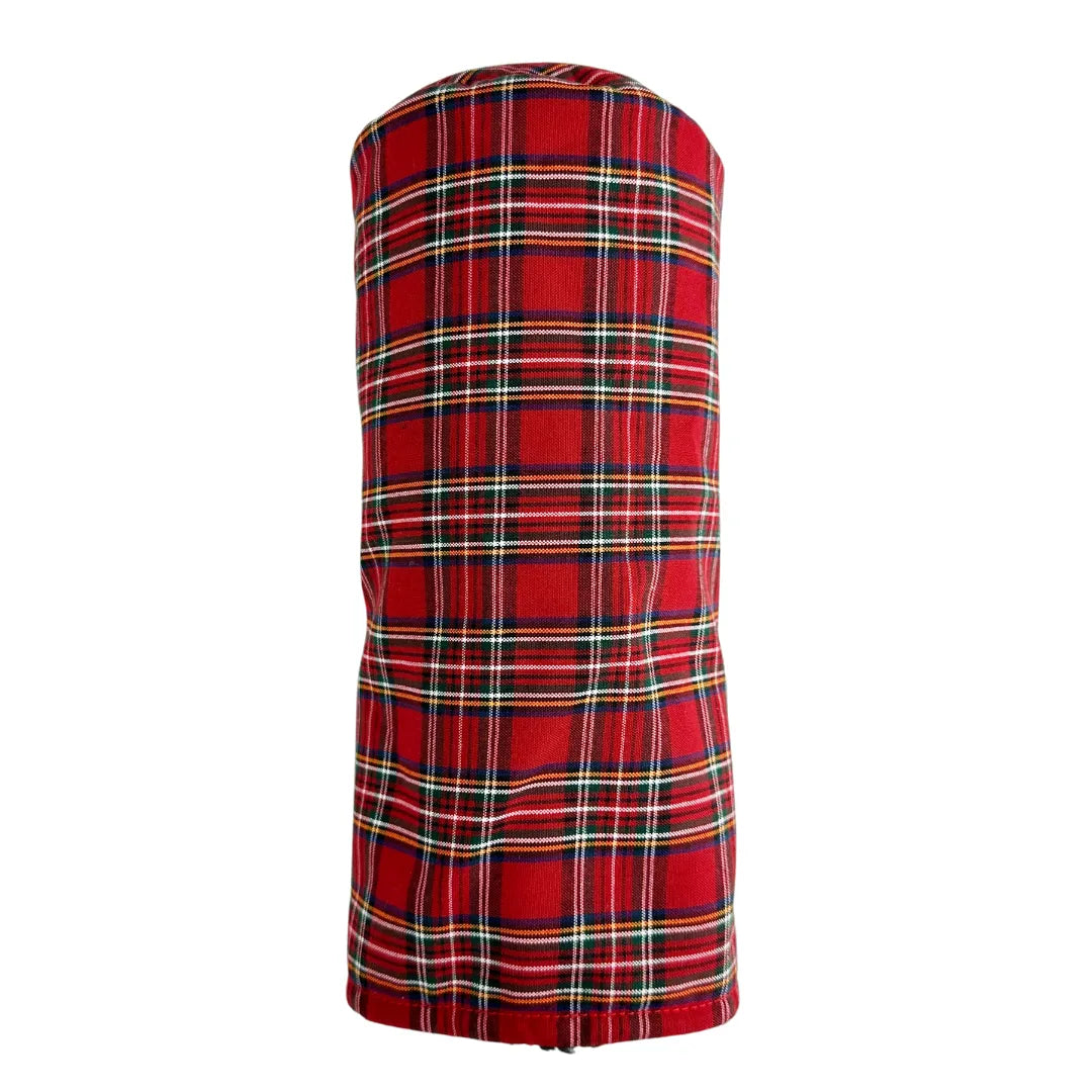 Scottish Tartan Driver Women's Golf Club Headcover in Red Plaid, Handmade and Weather-Resistant