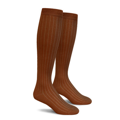 Solid Men's Over-the-Calf Knee High Golf Socks in Brown