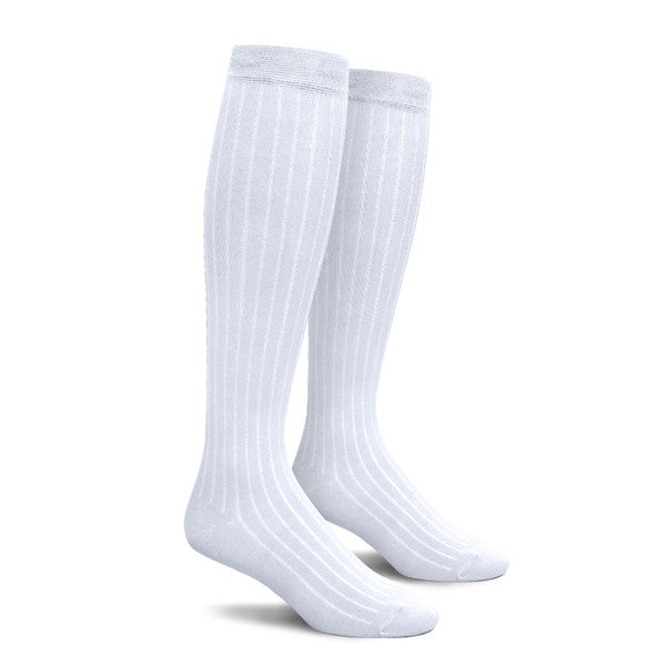 Solid Men's Over-the-Calf Knee High Golf Socks in White - Comfort Fit & Durable