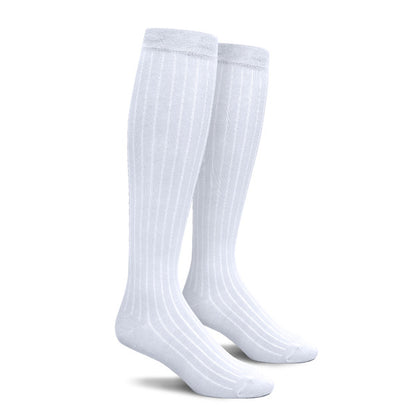 Solid Men's Over-the-Calf Knee High Golf Socks in White - Comfort Fit & Durable