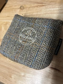 Seamus Golf - Mallet Putter Head Cover made from Glen Plaid Harris Tweed Wool with Magnet Closure