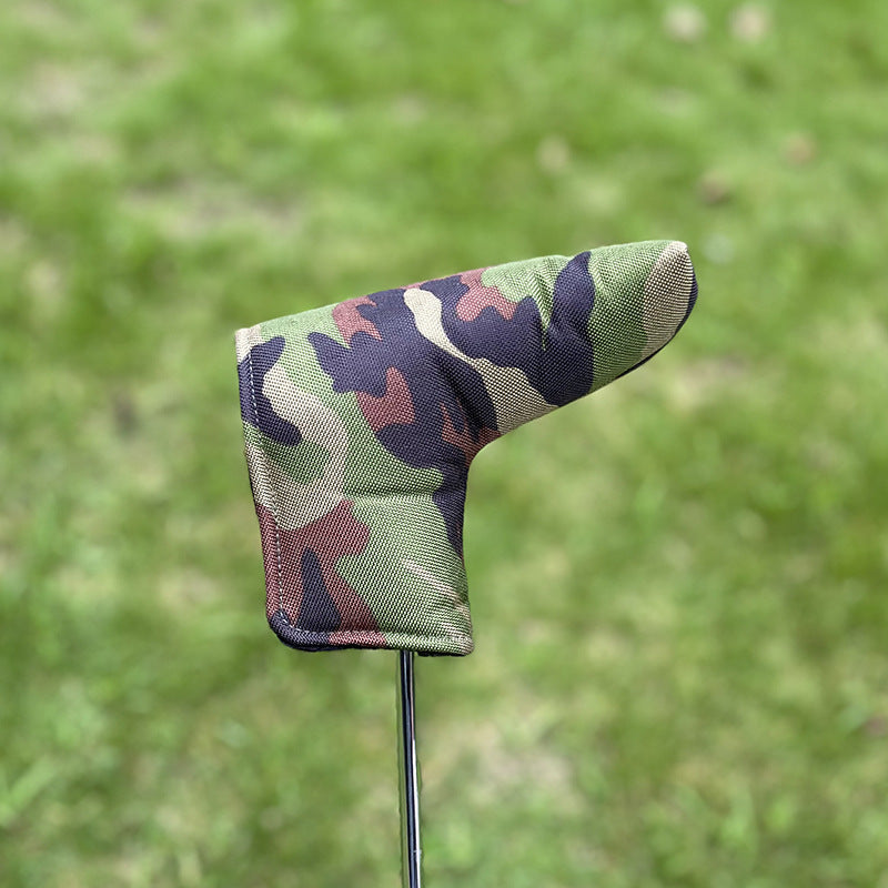Vintage Camo Nylon Right Angle Blade Putter Head Covers - Durable, Water Resistant, Easy to Use