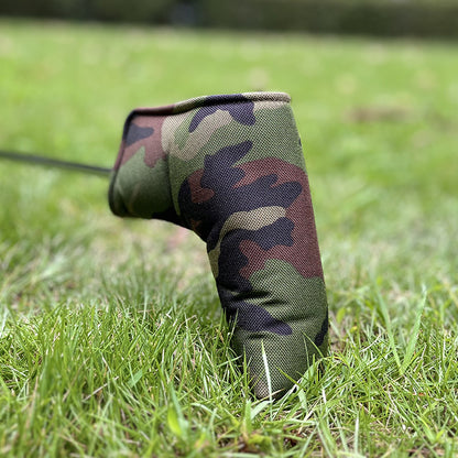 Vintage Camo Nylon Right Angle Blade Putter Head Covers - Durable, Water Resistant, Easy to Use
