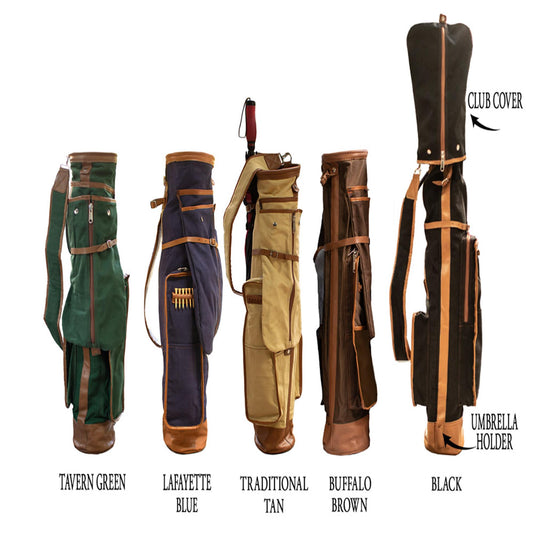 7-Inch Vintage Retro Golf Bag with Cover in 5 Colors