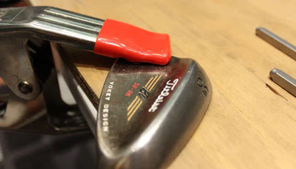 Golf wedge stamping kit with clamp and paint fill pens for customizing golf club heads-club camp