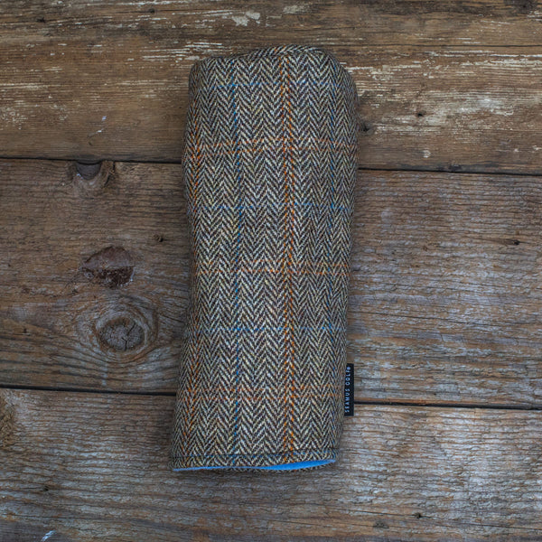 Seamus Golf - Driver/Fairway Wood Head Cover made from Glen Plaid Harris Tweed Wool Front view