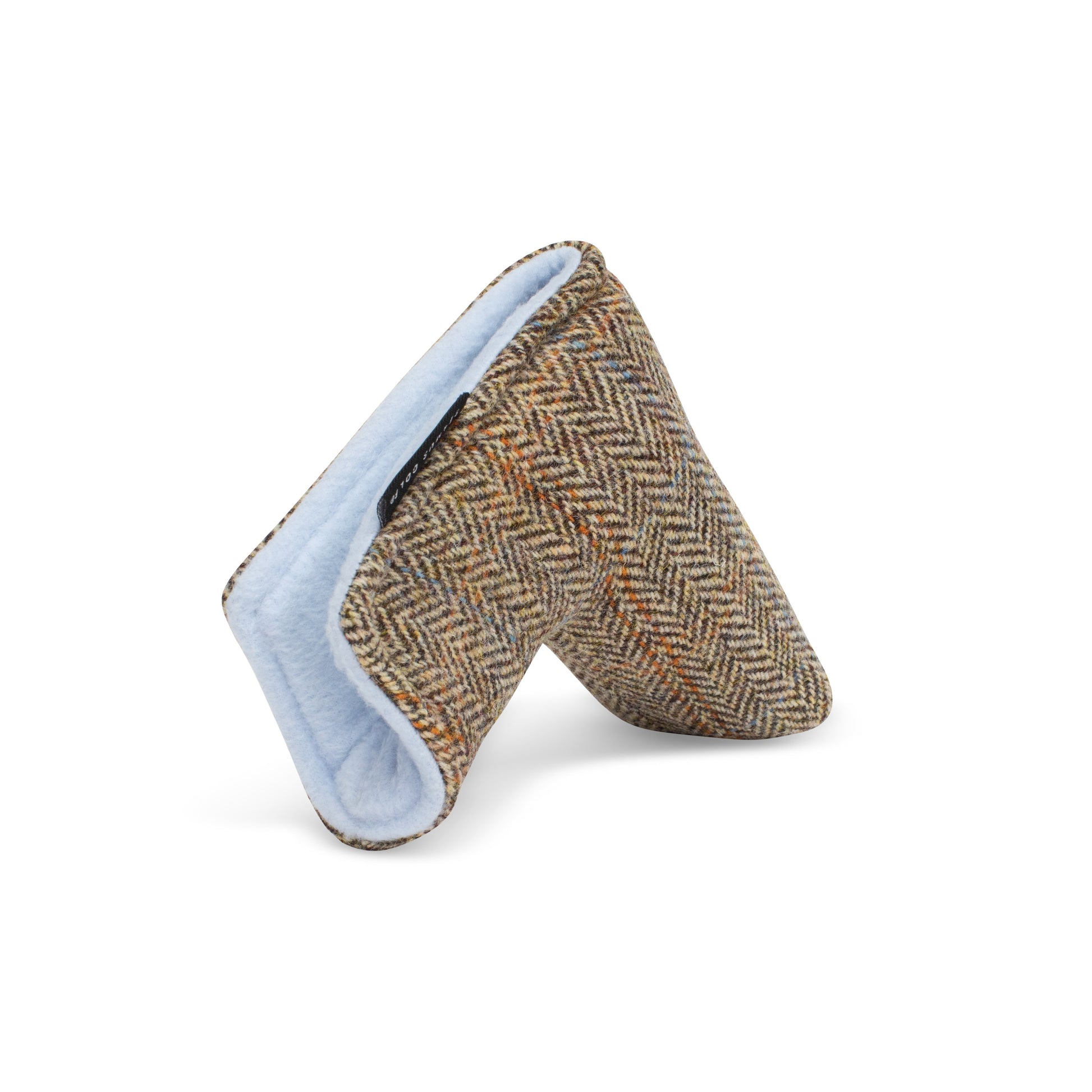 Seamus Golf - Blade Putter Head Cover made from Glen Plaid Harris Tweed Wool with Magnet Closure back view