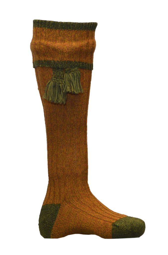 Knee High Golf Socks made from Merino Wool with removable Garter Ties Media