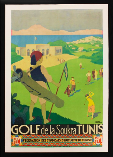 1932 Golf de la Soukra Tunis Vintage Golf Poster