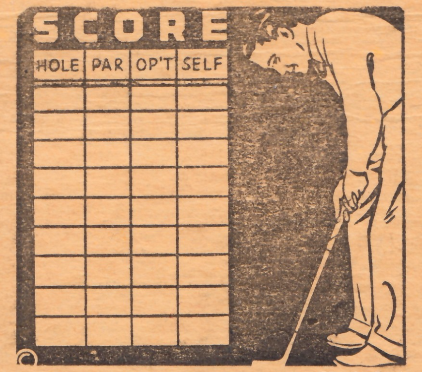 Vintage golfing scorcard