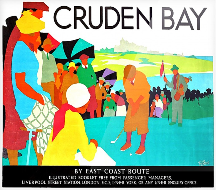 Golf on Cruden Bay Vintage Golf Poster