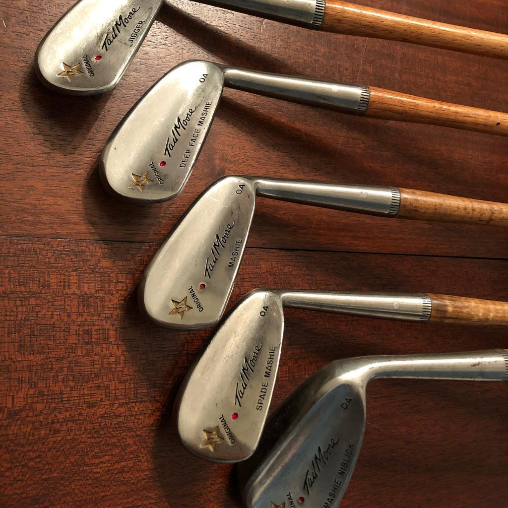 Tad Moore - Star OA Set of Hickory shafted golf iron set back view