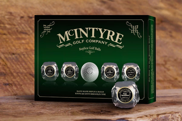 McIntyre - The “Vardon” 12 replica golf ball Gift Box (Wrapped Balls)