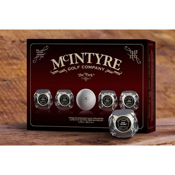McIntyre - The “Park” 12 replica golf ball Gift Box (Wrapped Balls) 