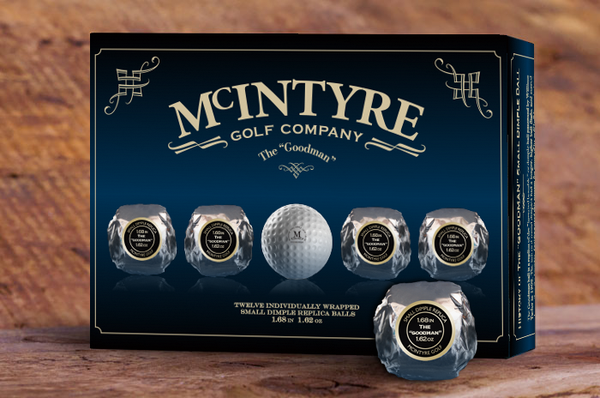 McIntyre - The “Goodman” 12 replica golf ball Gift Box (Wrapped Balls)