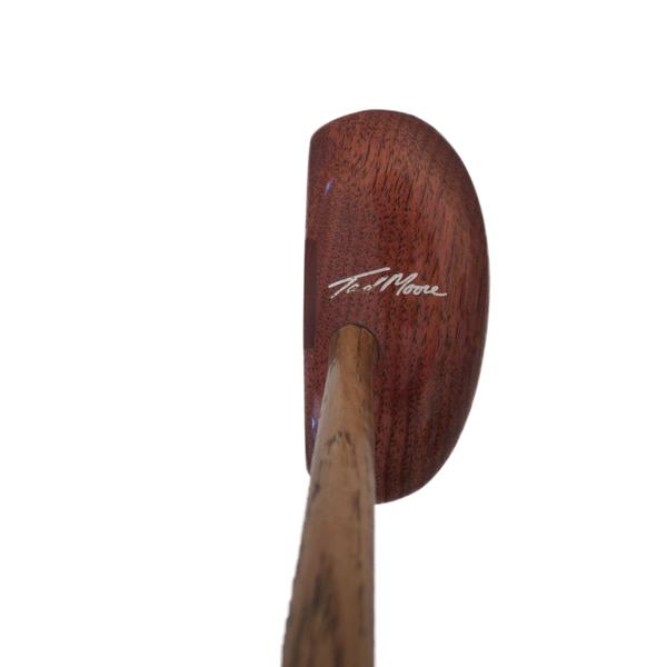 Tad Moore - The Links Wooden Mallet Hickory Golf Putter down the shaft view