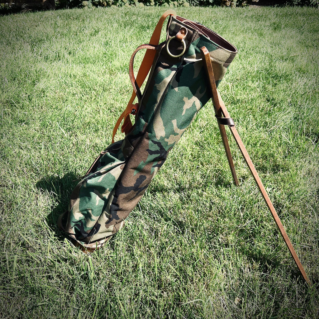Woodland Camo/English Tan Cordura Sunday Golf Bag