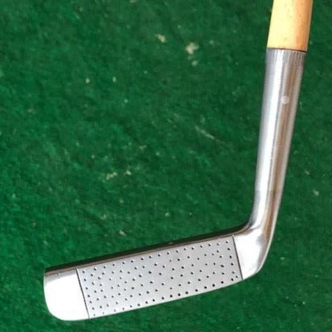 Tad Moore - Hollow Back (HB) hickory shafted golf putter blade face view
