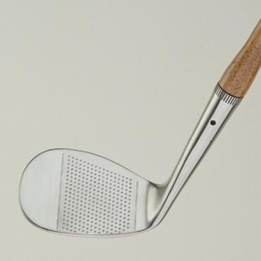 Tad Moore - Victor Model hickory shafted Niblick golf club 55.5 degrees face view