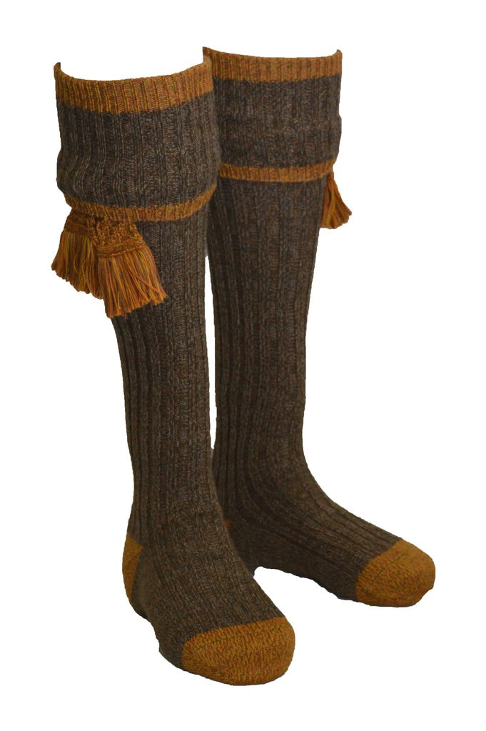 Knee High Golf Socks made from Merino Wool with removable Garter Ties
